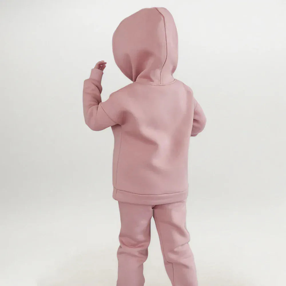 Trendy Kids Apparel Kids Clothing Kids' Baby Girls' Solid Color Hoodie & Pants Set