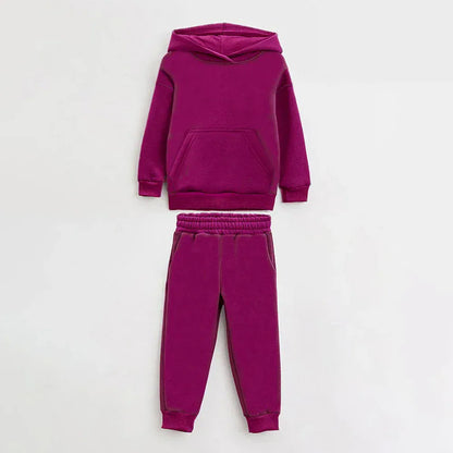 Trendy Kids Apparel Kids Clothing Kids' Baby Girls' Solid Color Hoodie & Pants Set