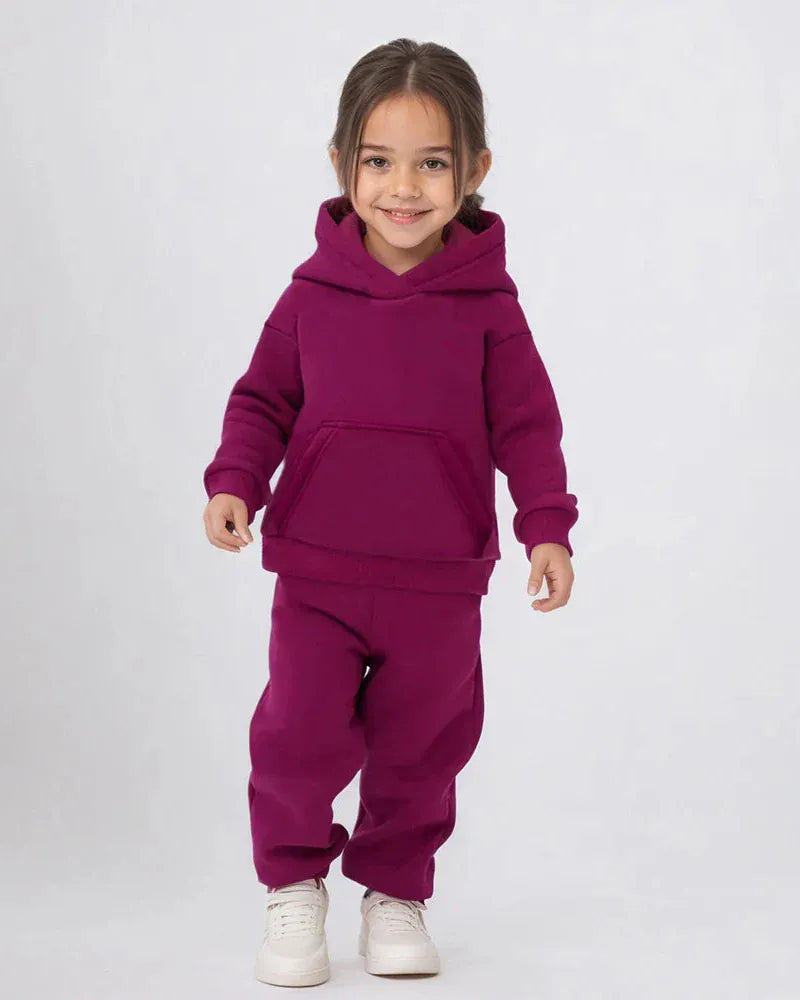 Trendy Kids Apparel Kids Clothing Kids' Baby Girls' Solid Color Hoodie & Pants Set