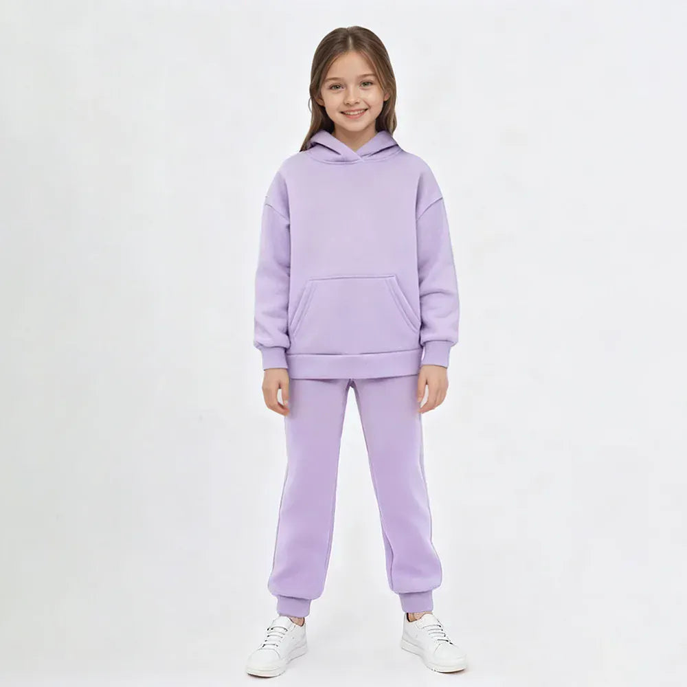 Trendy Kids Apparel Kids Clothing Kids' Baby Girls' Solid Color Hoodie & Pants Set