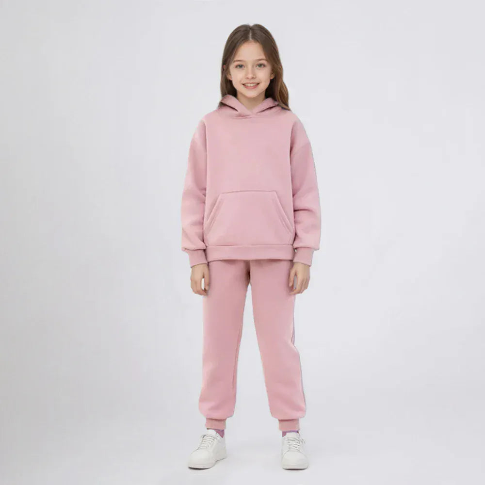 Trendy Kids Apparel Kids Clothing Kids' Baby Girls' Solid Color Hoodie & Pants Set