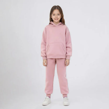 Trendy Kids Apparel Kids Clothing Kids' Baby Girls' Solid Color Hoodie & Pants Set