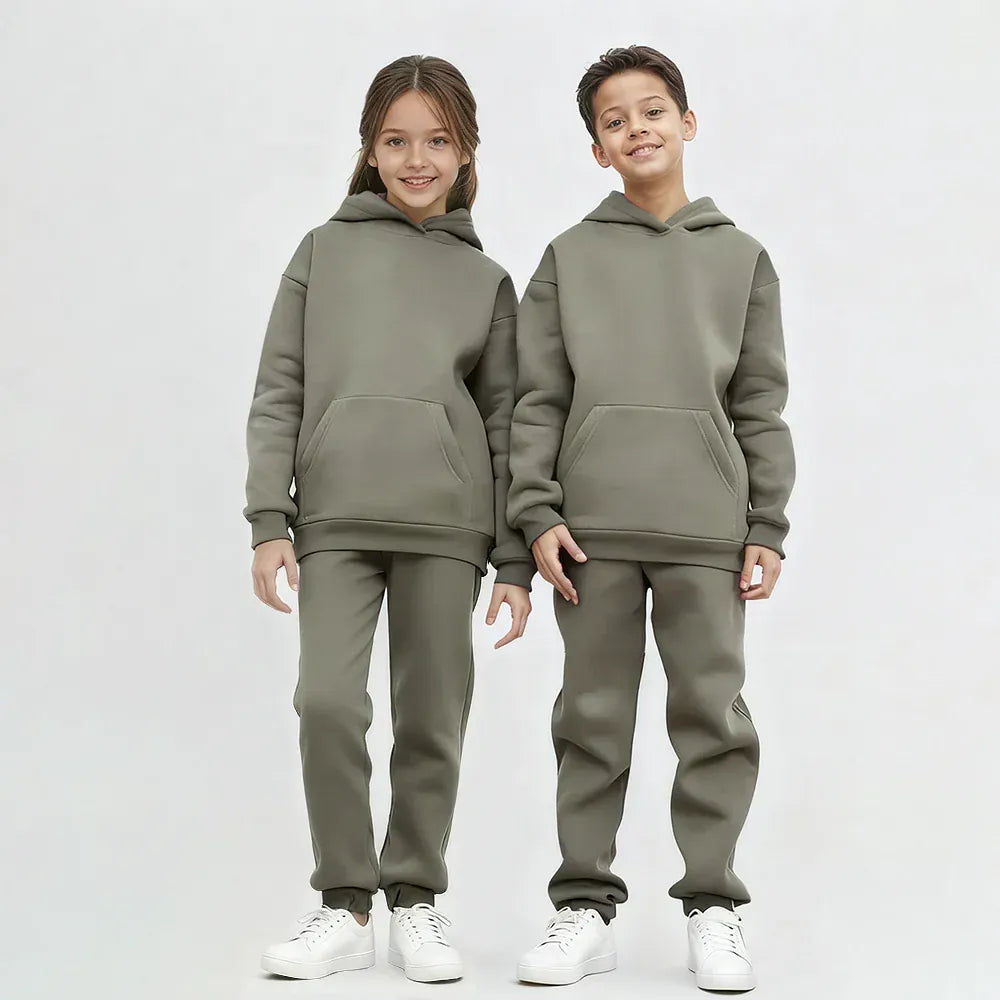 Trendy Kids Apparel Kids Clothing Kids' Baby Girls' Solid Color Hoodie & Pants Set