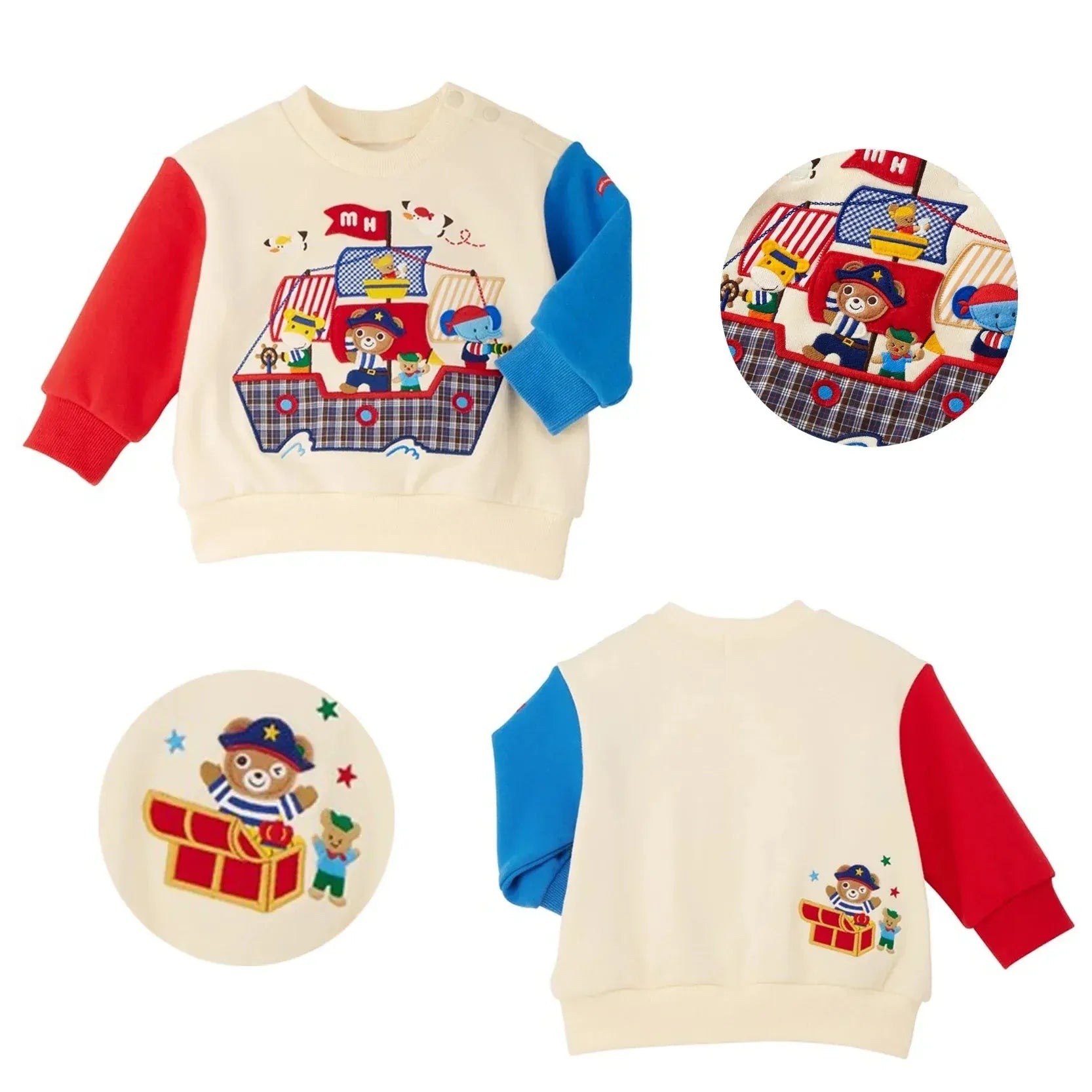 Trendy Kids Apparel Kids Clothing Kids' Cartoon Elephant Pirate Cotton Pullover