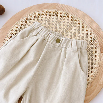 Trendy Kids Apparel Kids Clothing Kids Cotton Canvas Casual Pants
