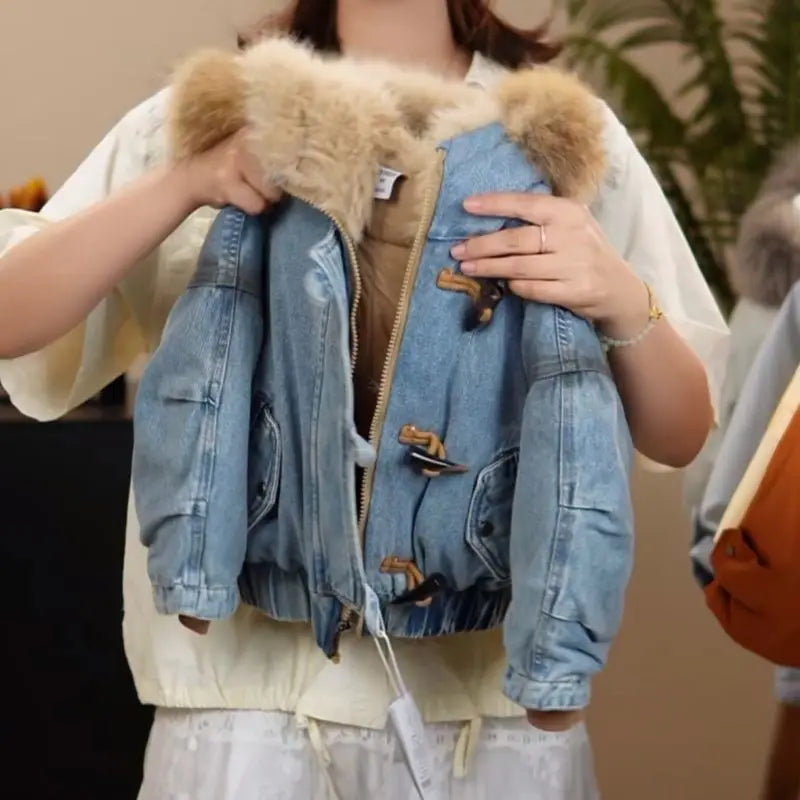 Trendy Kids Apparel Kids Clothing Kids Denim-Style Hooded Cotton Jacket