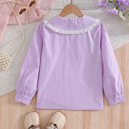 Trendy Kids Apparel Kids Clothing Kids' Elegant Pink School Shirt with Embroidered Detail