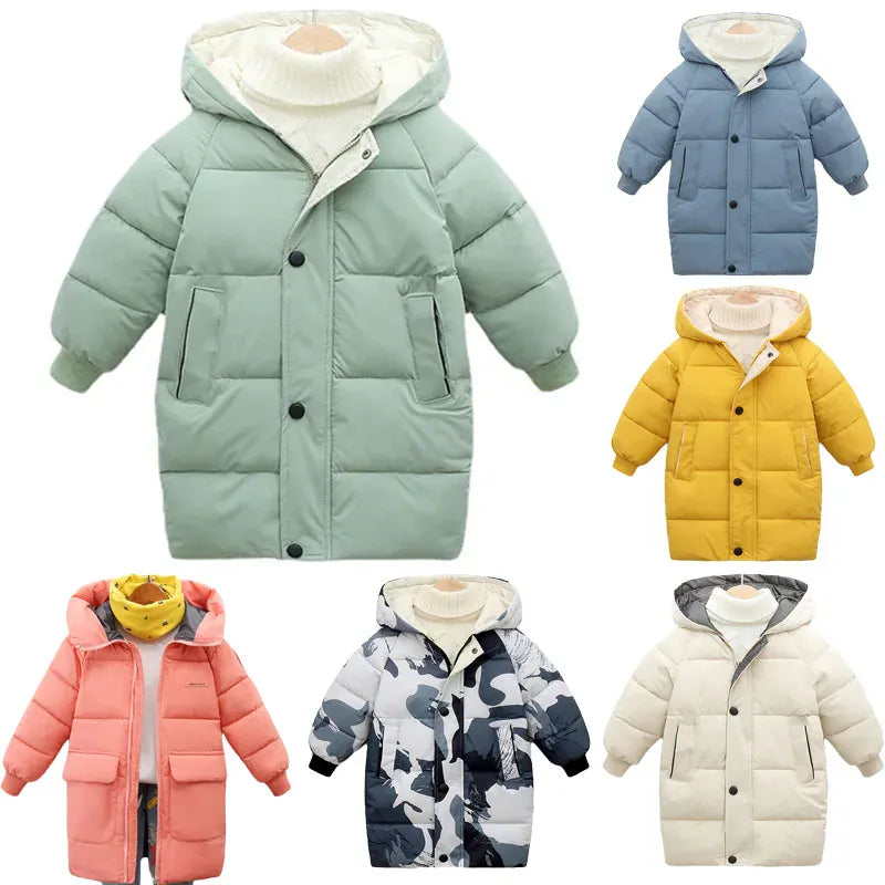 Trendy Kids Apparel Kids Clothing Kids' Long Cotton-Padded Winter Parka
