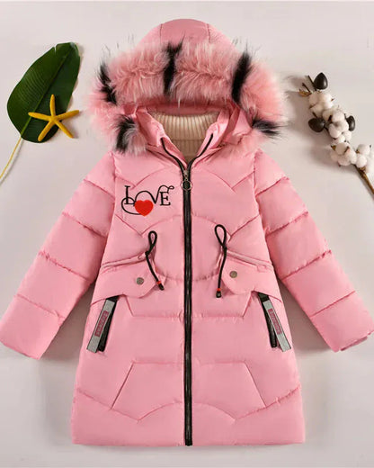 Trendy Kids Apparel Kids Clothing Kids' Long Down Cotton Jacket - Plus Velvet Thickened Jacket