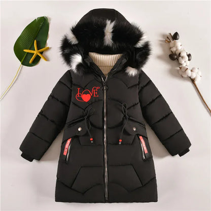 Trendy Kids Apparel Kids Clothing Kids' Long Down Cotton Jacket - Plus Velvet Thickened Jacket