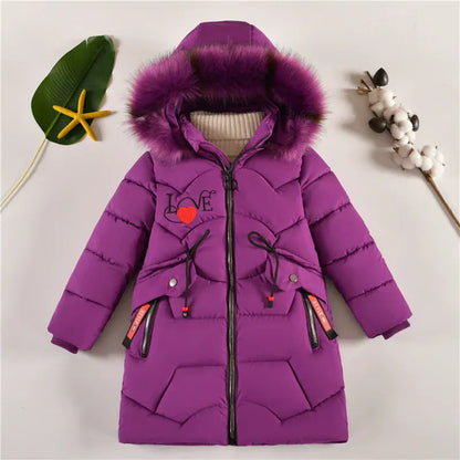 Trendy Kids Apparel Kids Clothing Kids' Long Down Cotton Jacket - Plus Velvet Thickened Jacket