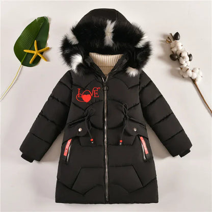 Trendy Kids Apparel Kids Clothing Kids' Long Down Cotton Jacket - Plus Velvet Thickened Jacket
