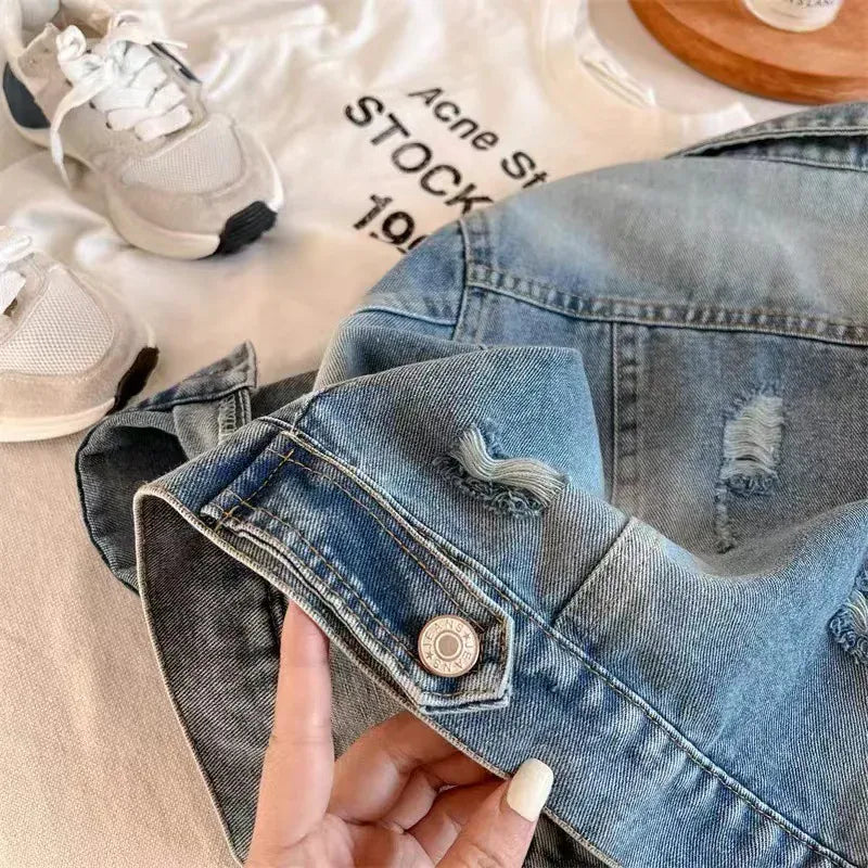 Trendy Kids Apparel Kids Clothing Kids' Ripped Denim Jacket
