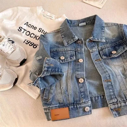 Trendy Kids Apparel Kids Clothing Kids' Ripped Denim Jacket