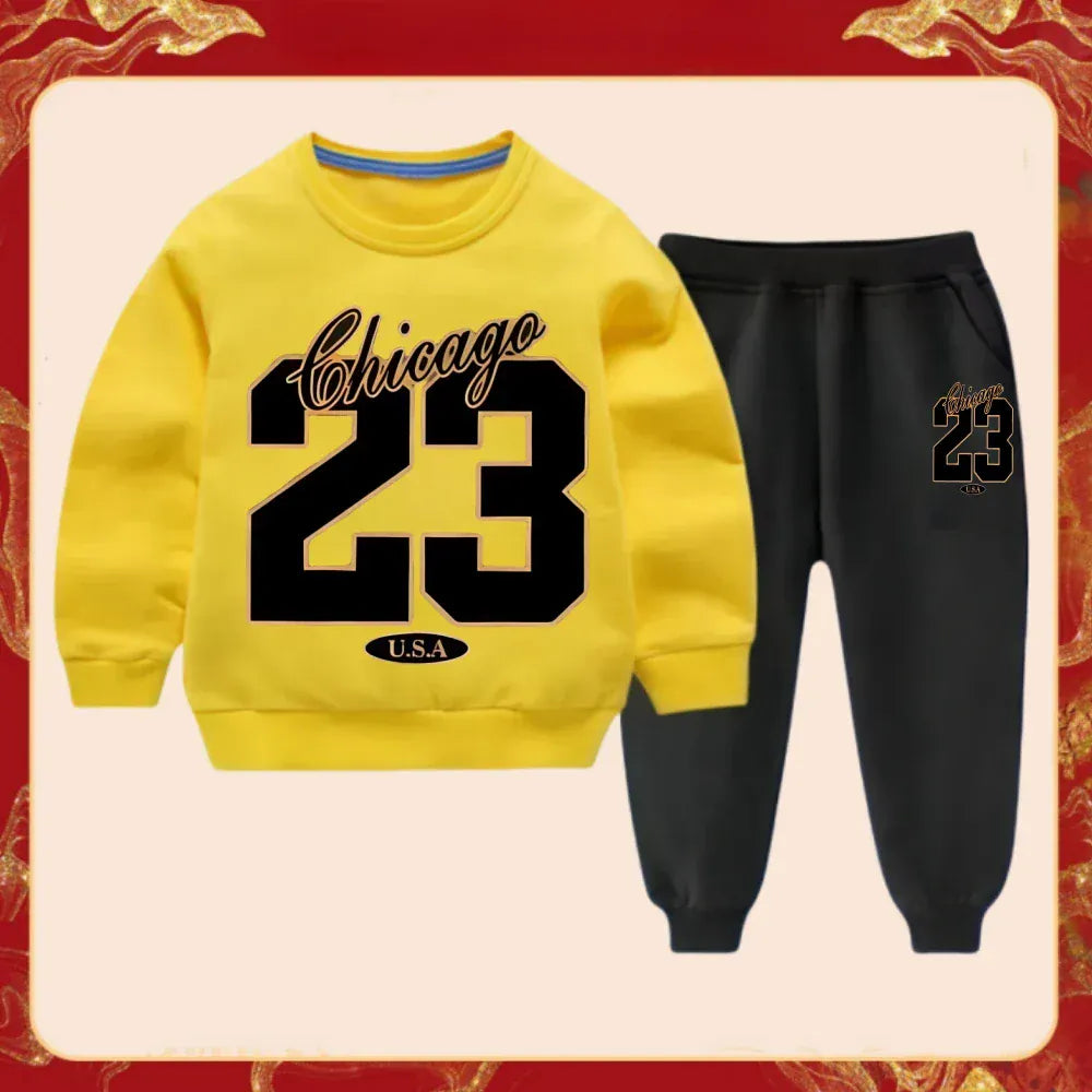 Trendy Kids Apparel Kids Clothing Kids' Sporty Tracksuit - Pullover Top & Matching Joggers Set