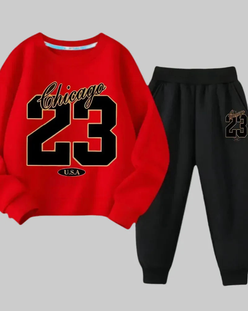 Trendy Kids Apparel Kids Clothing Kids' Sporty Tracksuit - Pullover Top & Matching Joggers Set