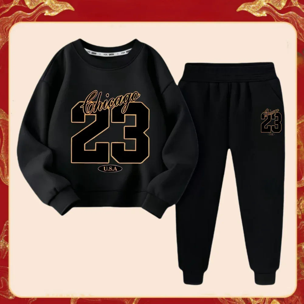 Trendy Kids Apparel Kids Clothing Kids' Sporty Tracksuit - Pullover Top & Matching Joggers Set