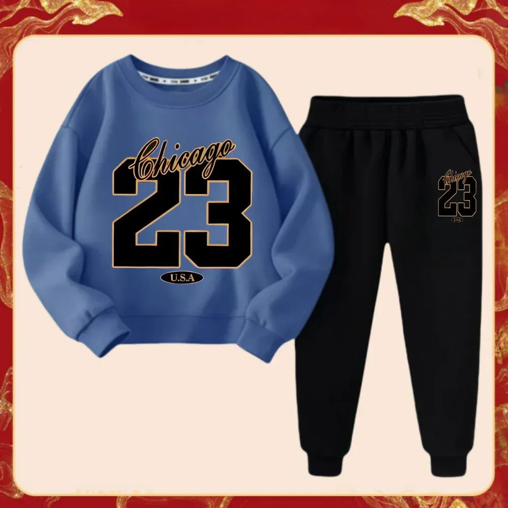 Trendy Kids Apparel Kids Clothing Kids' Sporty Tracksuit - Pullover Top & Matching Joggers Set