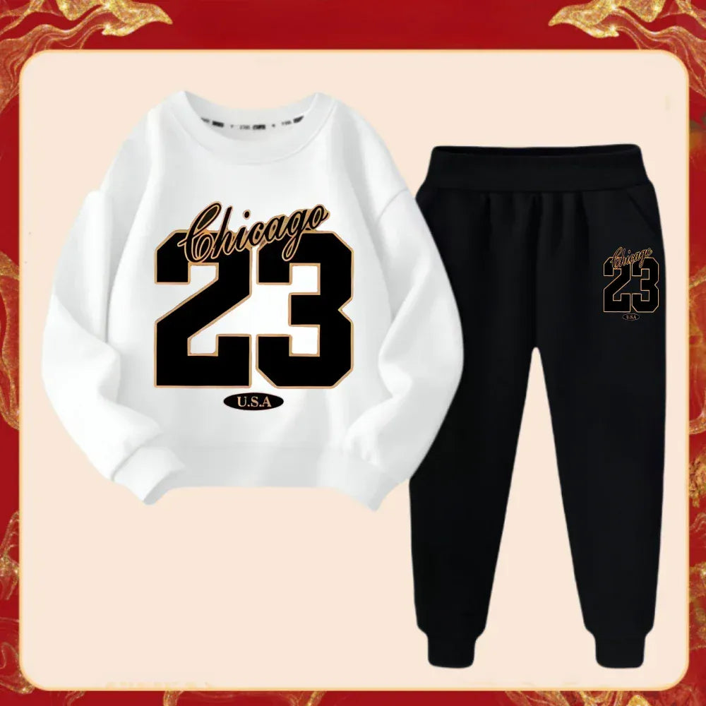 Trendy Kids Apparel Kids Clothing Kids' Sporty Tracksuit - Pullover Top & Matching Joggers Set