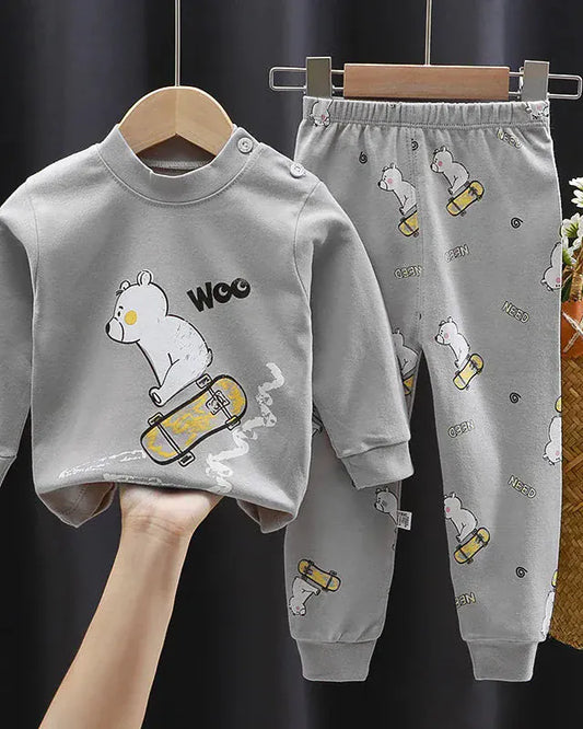Trendy Kids Apparel Kids Clothing Kids' Unisex Cotton Autumn/Winter Pajama Set