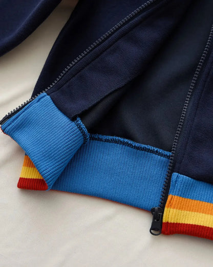 Trendy Kids Apparel Kids Clothing Kids' Unisex Little Bear Rainbow Stitch Baseball Jacket