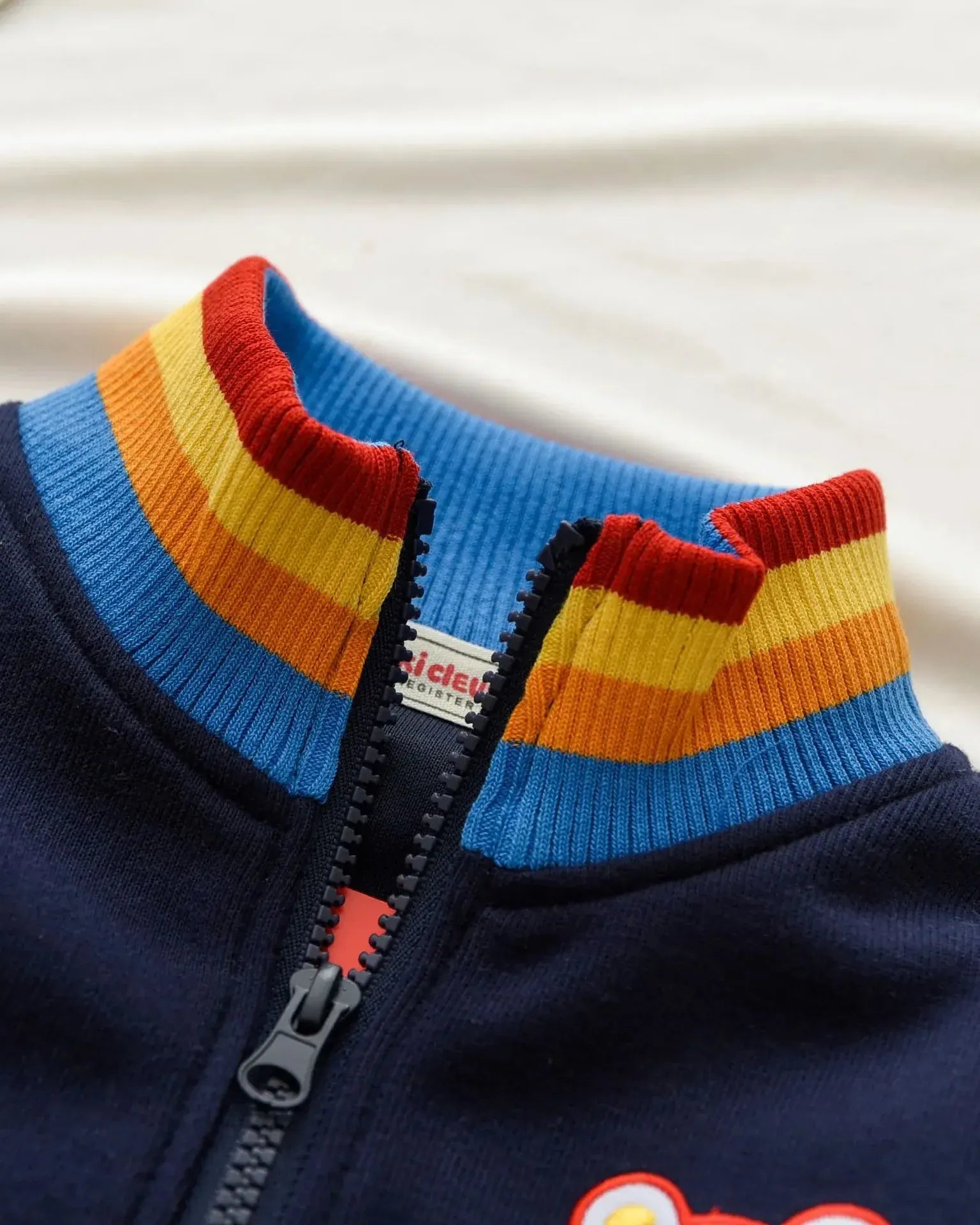 Trendy Kids Apparel Kids Clothing Kids' Unisex Little Bear Rainbow Stitch Baseball Jacket