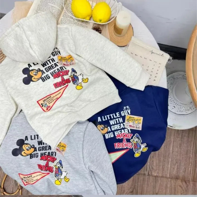 Trendy Kids Apparel Kids Clothing Kids Unisex Mickey Print Plush Zip-Up Hoodie