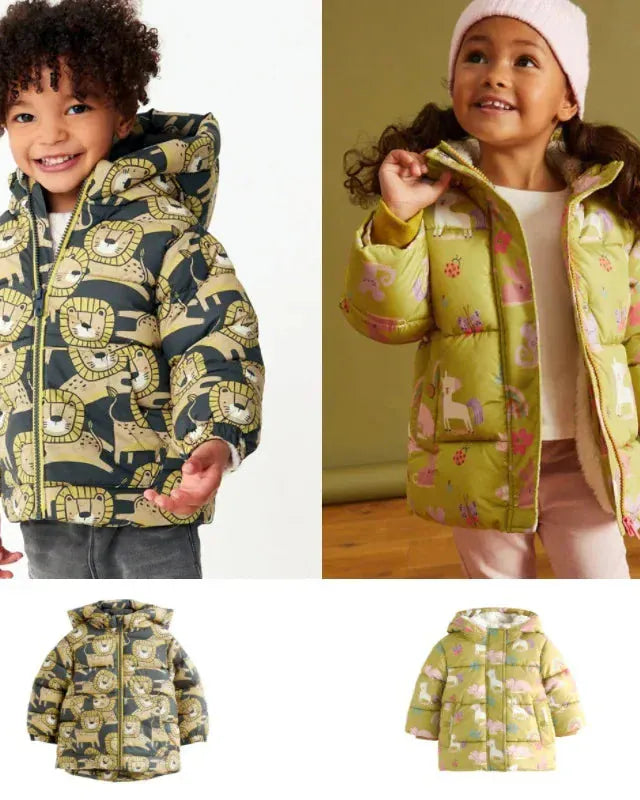 Trendy Kids Apparel Kids Clothing Kids' Unisex Winter Warm Cotton Cartoon Hooded Jacket