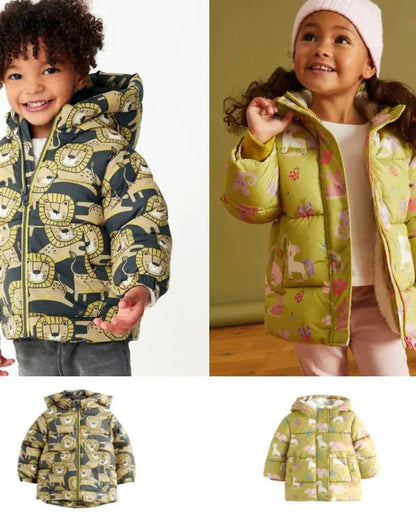 Trendy Kids Apparel Kids Clothing Kids' Unisex Winter Warm Cotton Cartoon Hooded Jacket