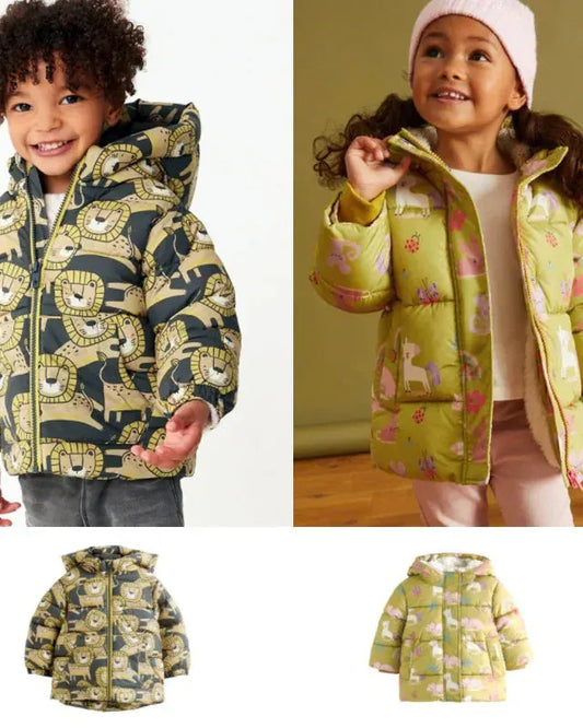 Trendy Kids Apparel Kids Clothing Kids' Unisex Winter Warm Cotton Cartoon Hooded Jacket