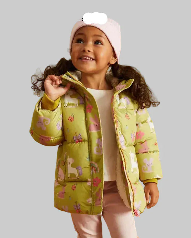 Trendy Kids Apparel Kids Clothing Kids' Unisex Winter Warm Cotton Cartoon Hooded Jacket