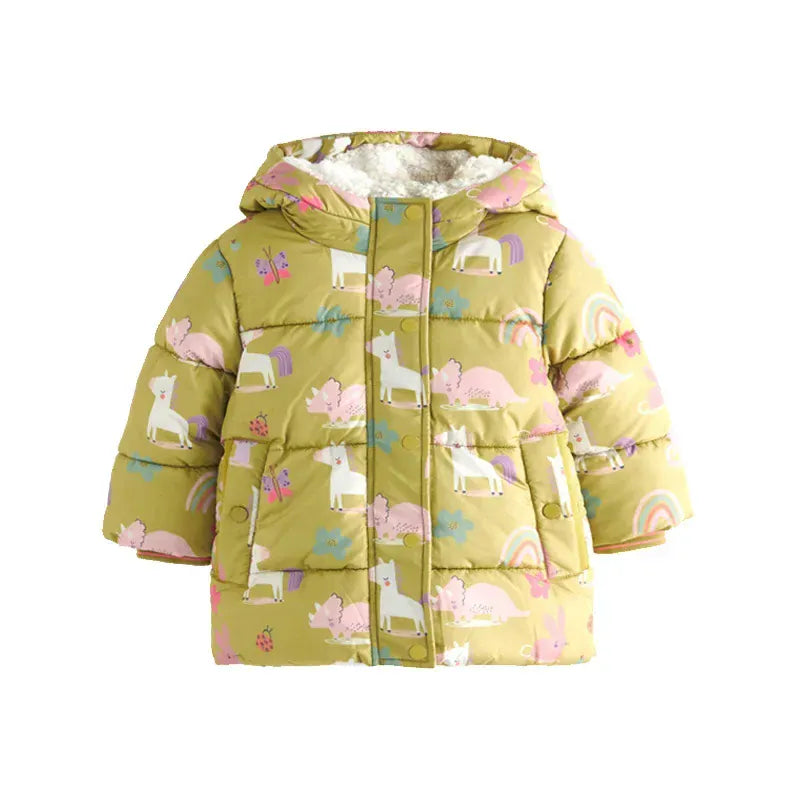Trendy Kids Apparel Kids Clothing Kids' Unisex Winter Warm Cotton Cartoon Hooded Jacket
