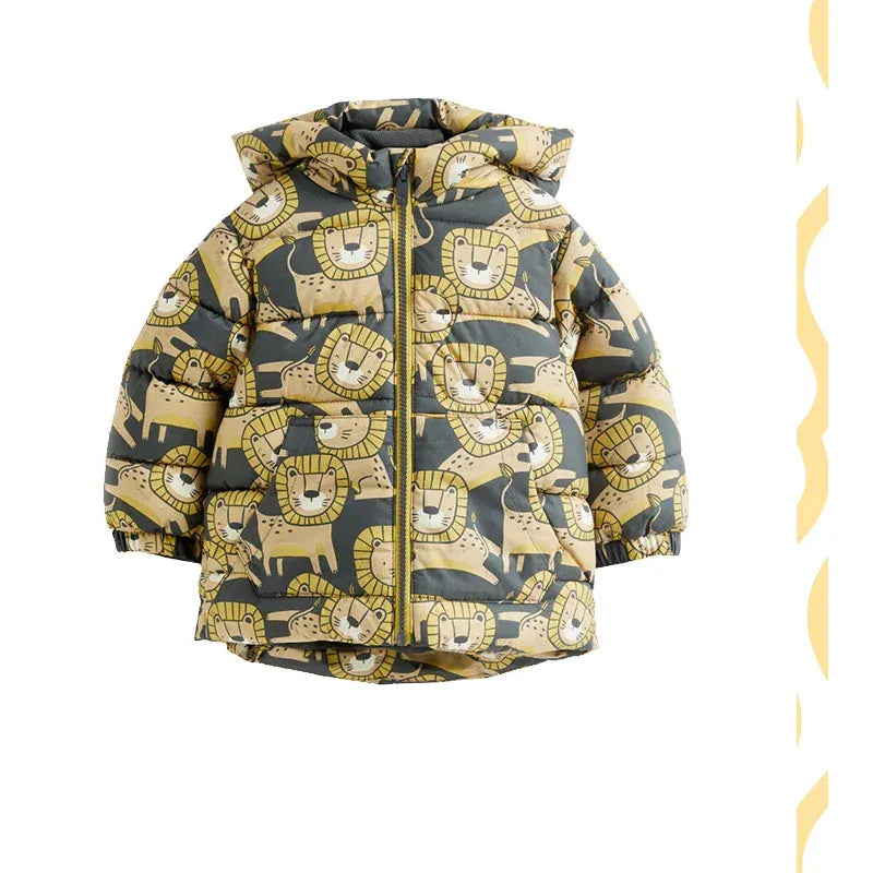 Trendy Kids Apparel Kids Clothing Kids' Unisex Winter Warm Cotton Cartoon Hooded Jacket