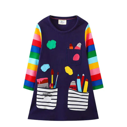 Trendy Kids Apparel Kids Clothing Long Sleeve Kids Preppy Style Dress