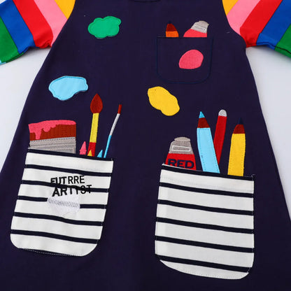 Trendy Kids Apparel Kids Clothing Long Sleeve Kids Preppy Style Dress