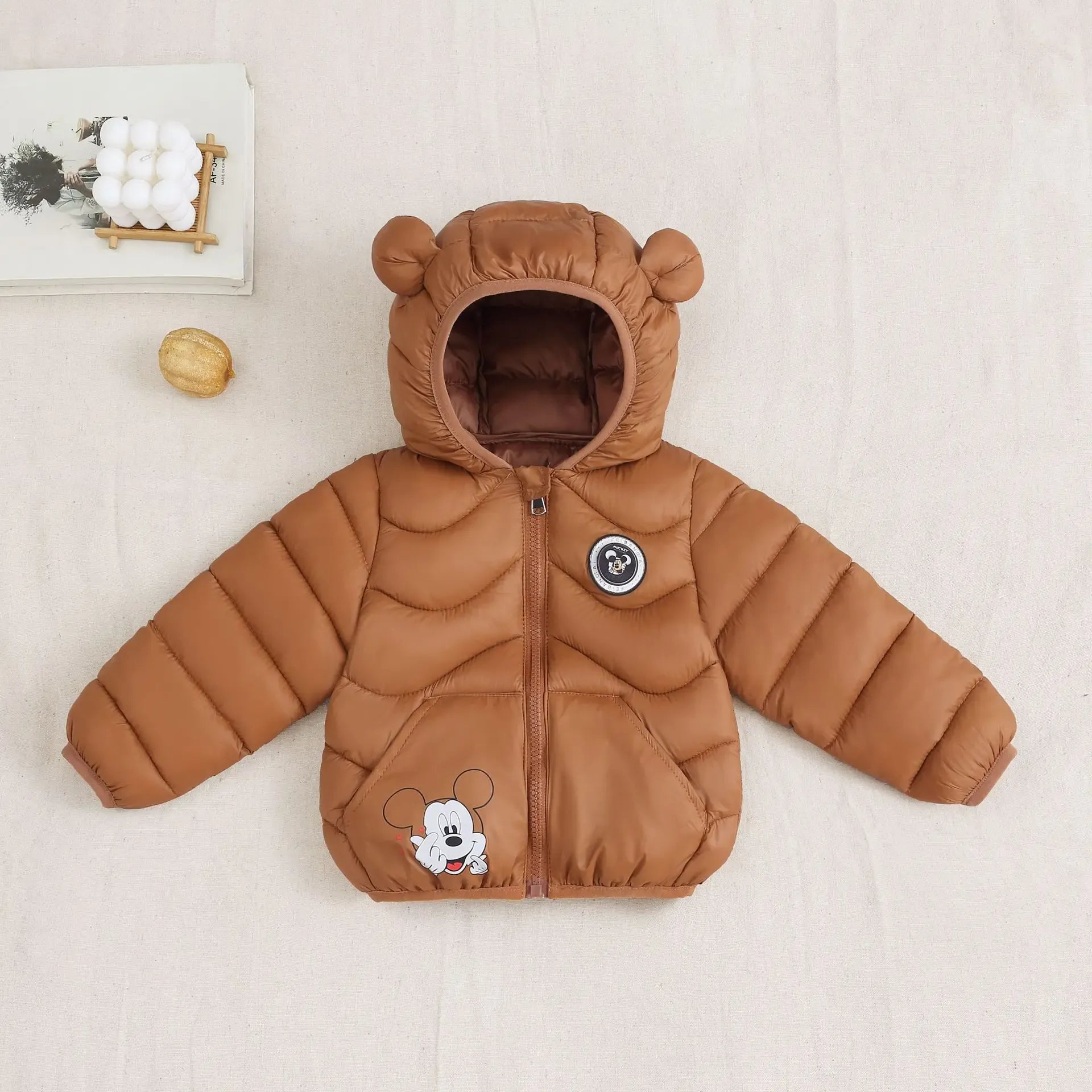 Trendy Kids Apparel Kids Clothing Mickey Mouse Winter Hooded Coat