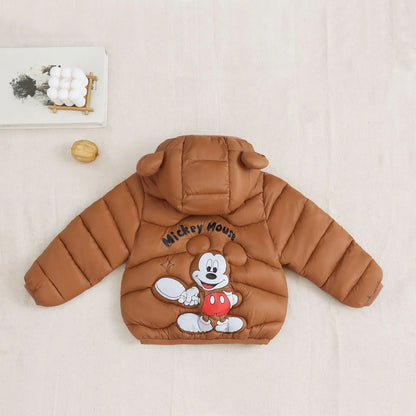 Trendy Kids Apparel Kids Clothing Mickey Mouse Winter Hooded Coat