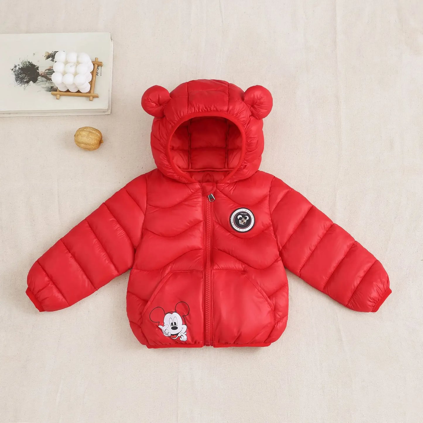 Trendy Kids Apparel Kids Clothing Mickey Mouse Winter Hooded Coat
