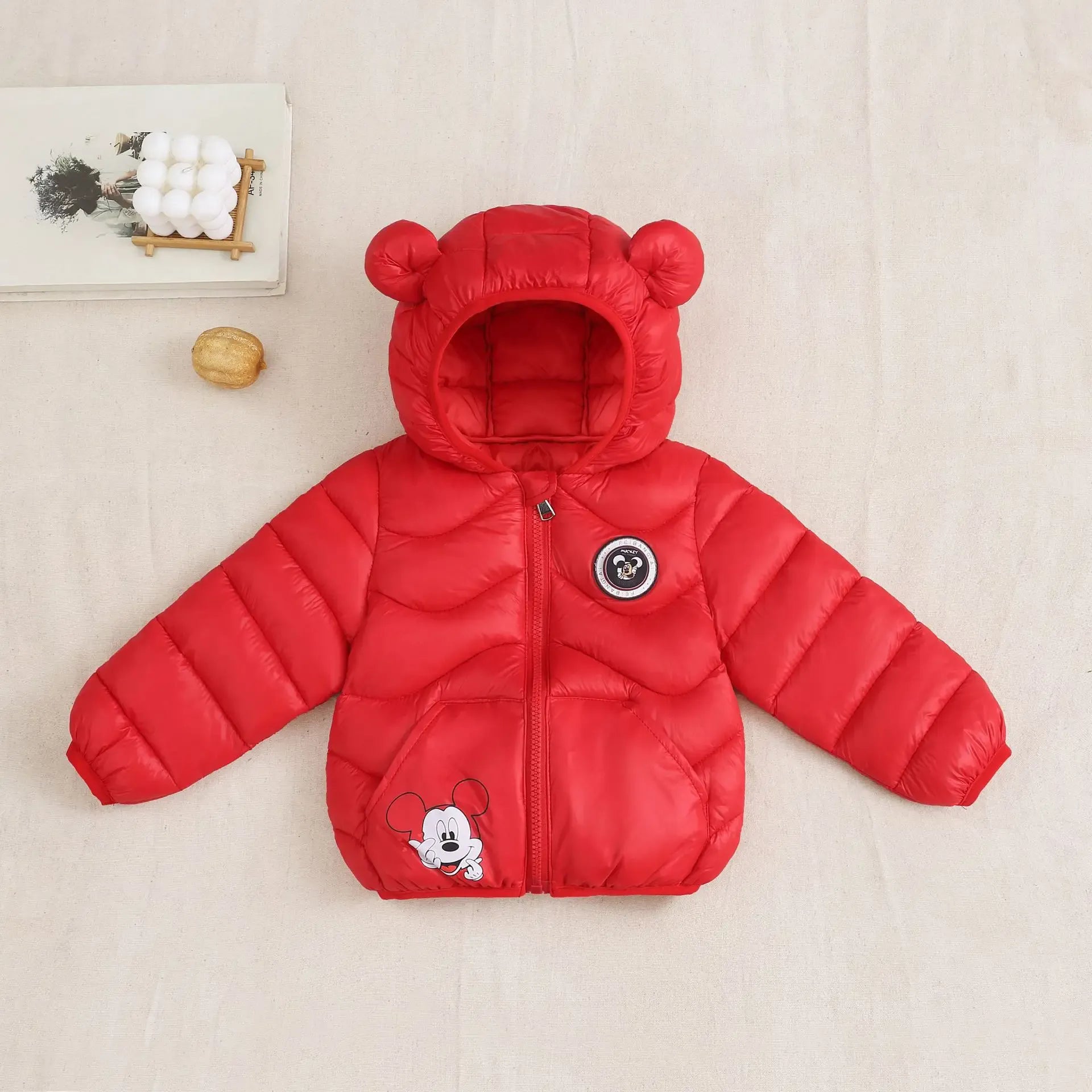 Trendy Kids Apparel Kids Clothing Mickey Mouse Winter Hooded Coat