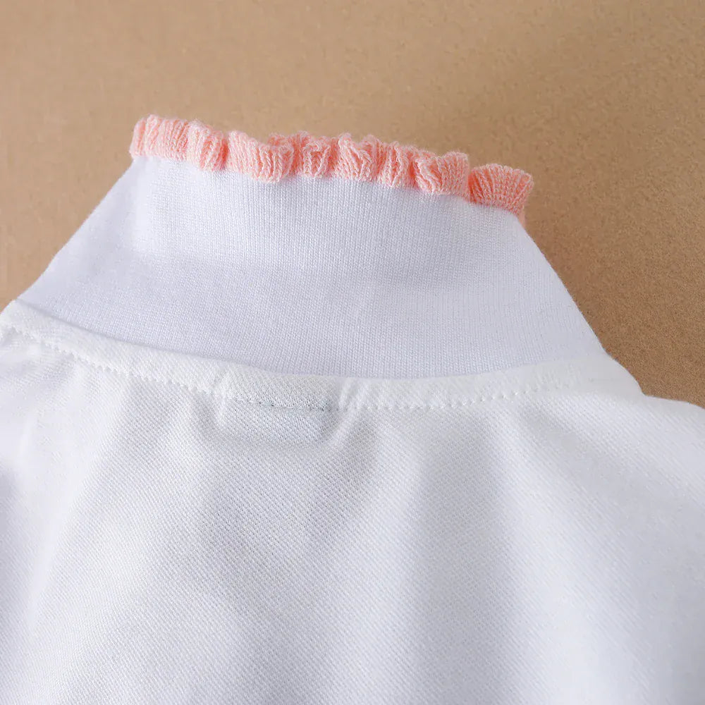 Trendy Kids Apparel Kids Clothing New Short Sleeve Cotton Top with Turn-Down Collar