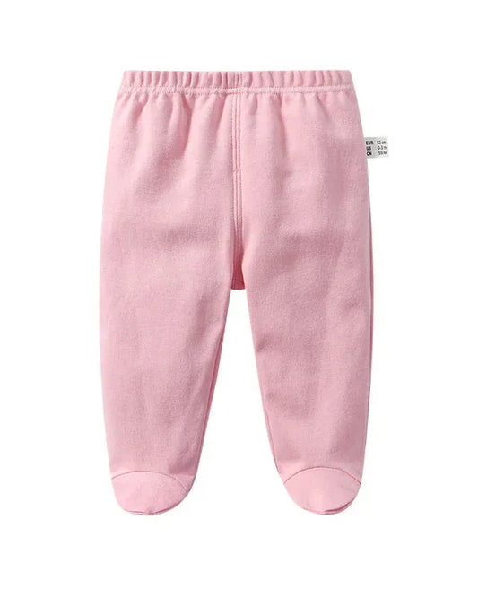 Trendy Kids Apparel Kids Clothing Newborn Unisex Cotton Solid Color Footed Pants
