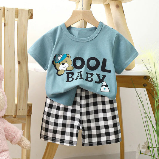 Trendy Kids Apparel Kids Clothing Summer Baby Clothes Set