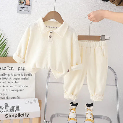 Trendy Kids Apparel Kids Clothing Toddler Boys' Solid T-Shirt & Pants Set