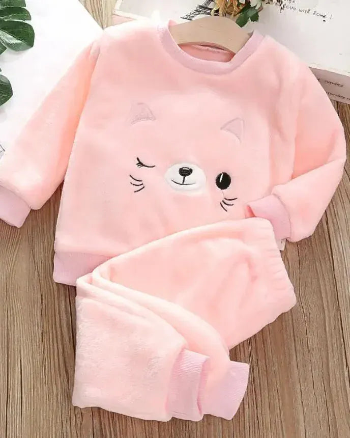 Trendy Kids Apparel Kids Clothing Toddler Flannel Pullover & Pants Set