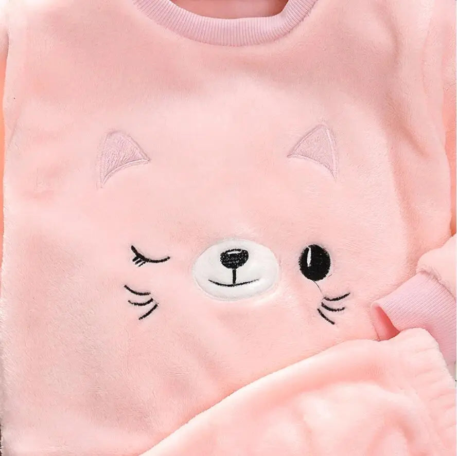 Trendy Kids Apparel Kids Clothing Toddler Flannel Pullover & Pants Set