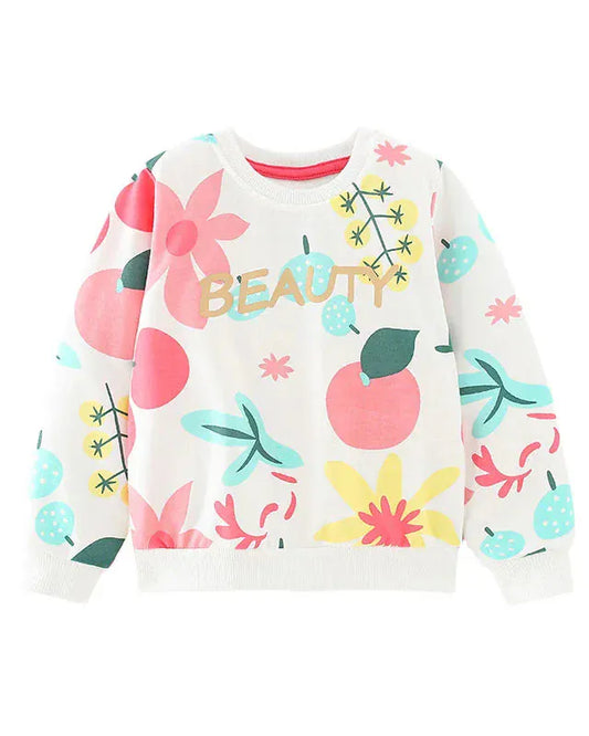 Trendy Kids Apparel Kids Clothing Toddler Girls' Apple Print Cotton Sweatshirt