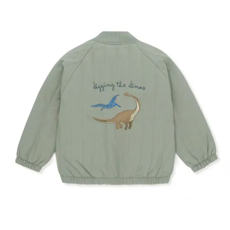 Trendy Kids Apparel Kids Clothing Toddler Unisex Fleece Lined Cotton Jacket with Embroidery