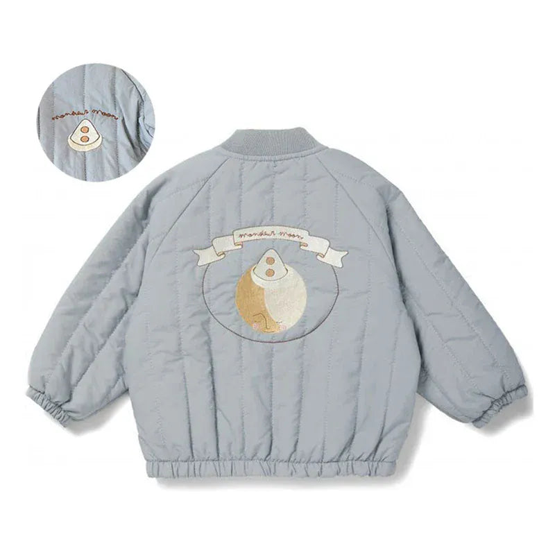 Trendy Kids Apparel Kids Clothing Toddler Unisex Fleece Lined Cotton Jacket with Embroidery