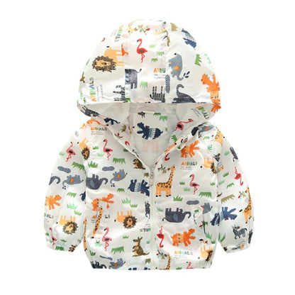 Trendy Kids Apparel Kids Clothing Unisex Autumn/Spring Cartoon Animal Hooded Jacket