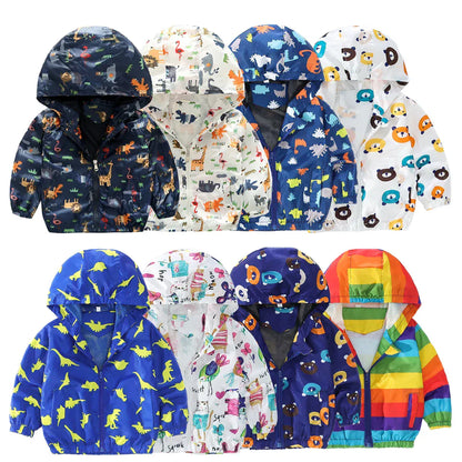 Trendy Kids Apparel Kids Clothing Unisex Autumn/Spring Cartoon Animal Hooded Jacket